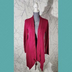 Didier Parakian Hot Pink Wool Blend Knit Waterfall Cardigan